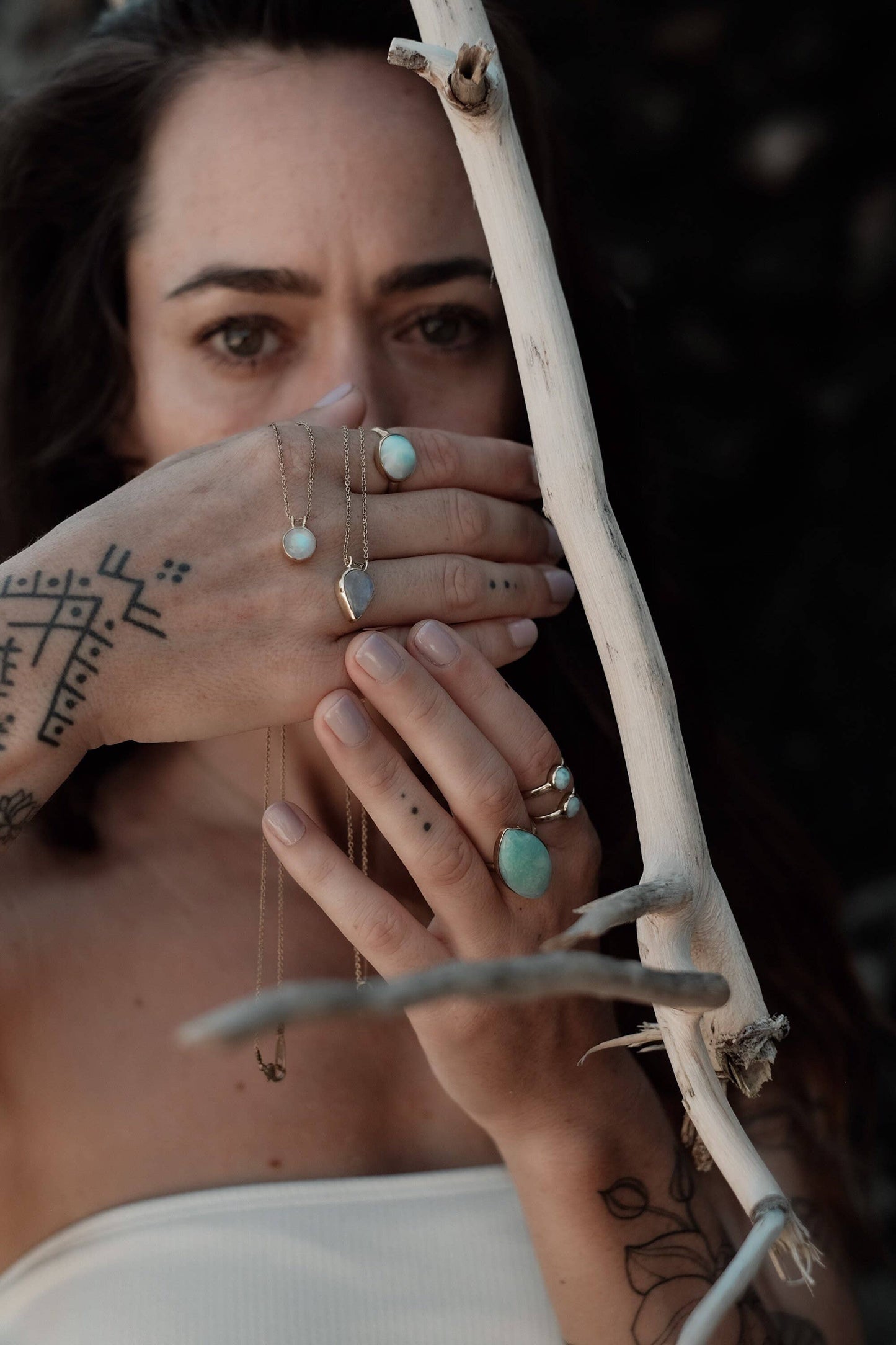 Dainty Moonstone Teardrop Necklace