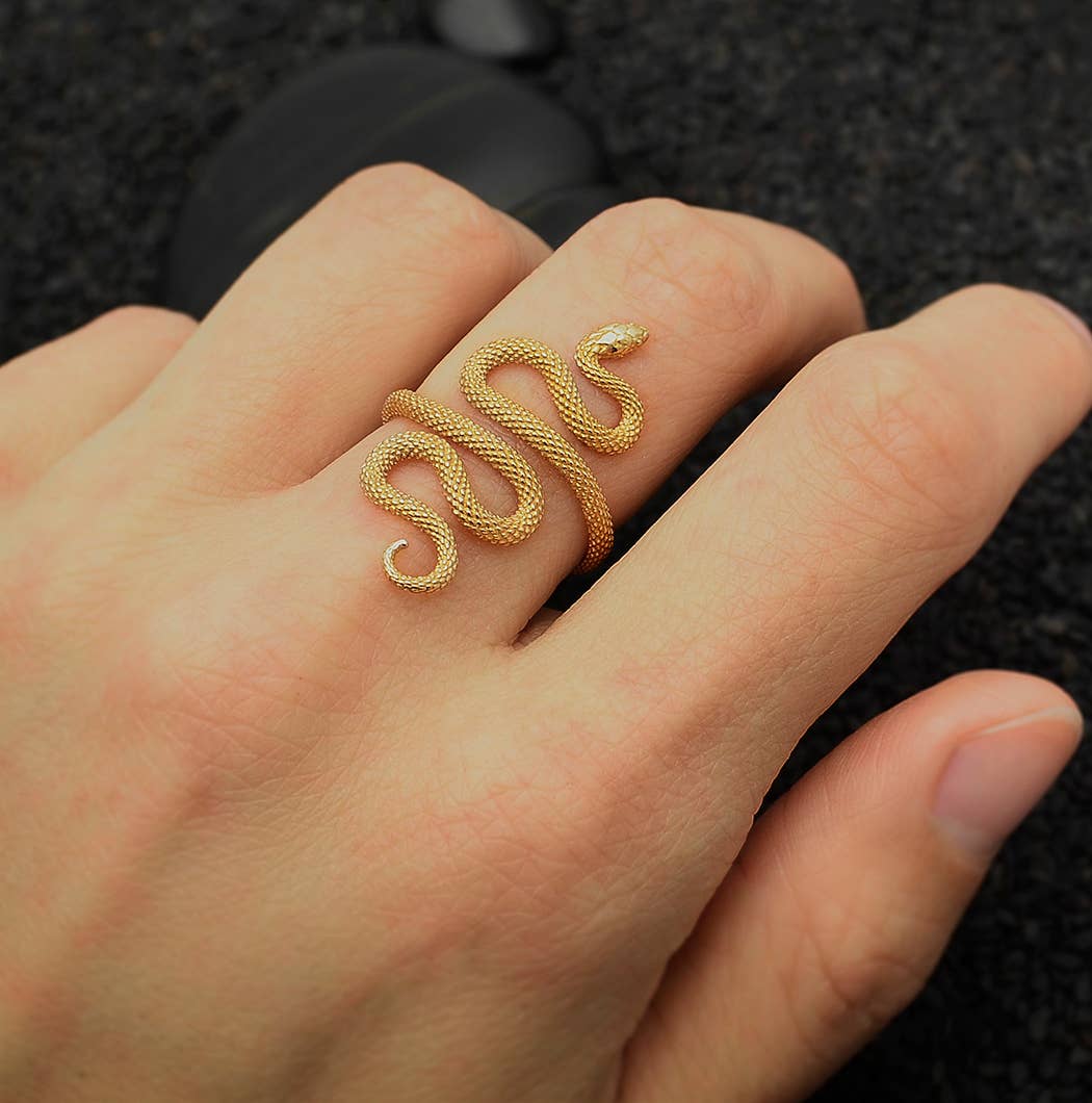 Textured Snake Ring Adjustable