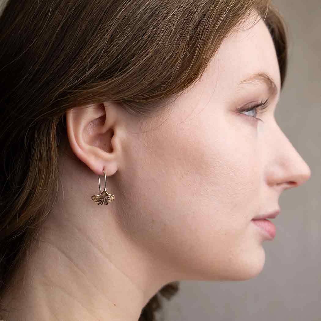 Ginkgo Leaf Dangle Earrings