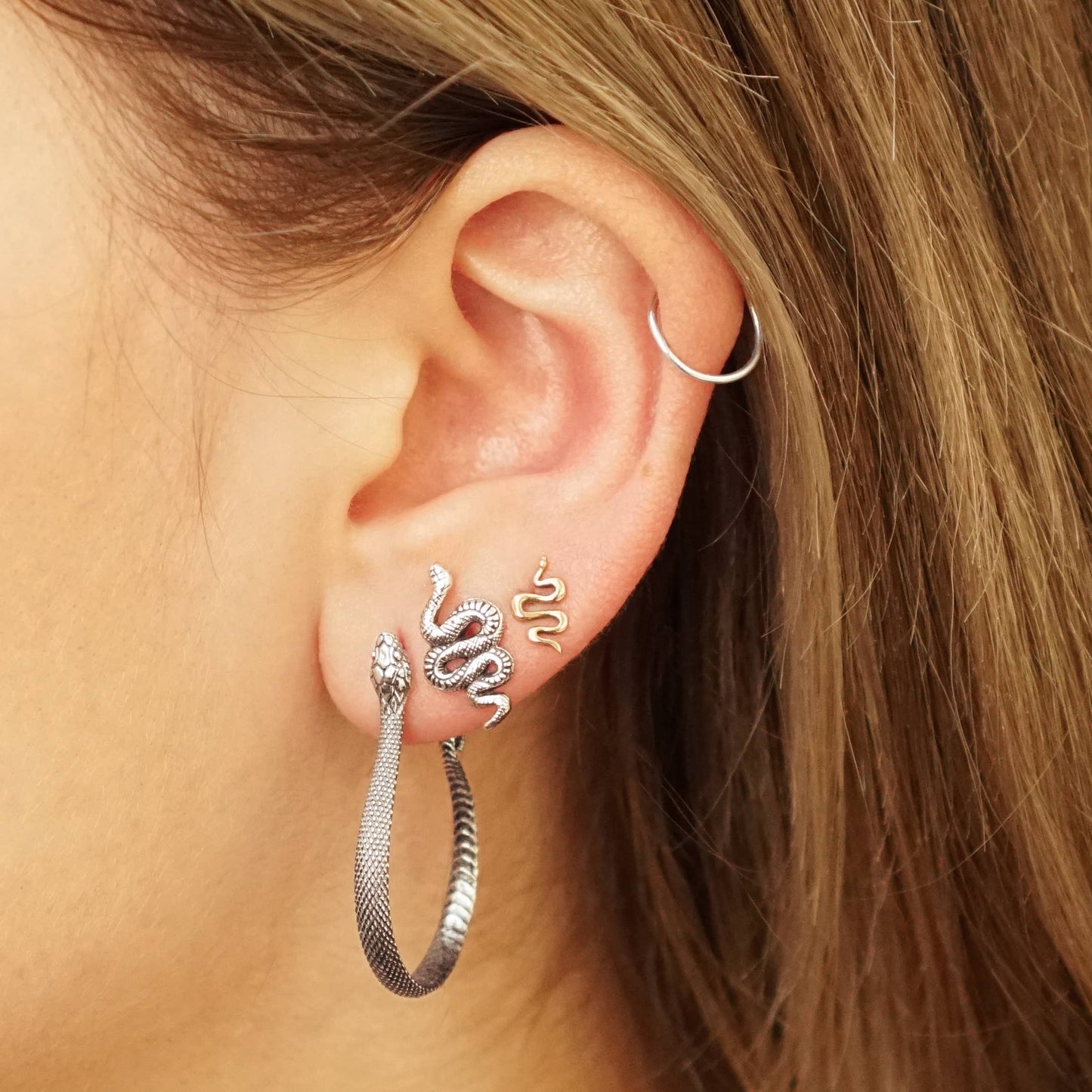Snake Hoop Earrings