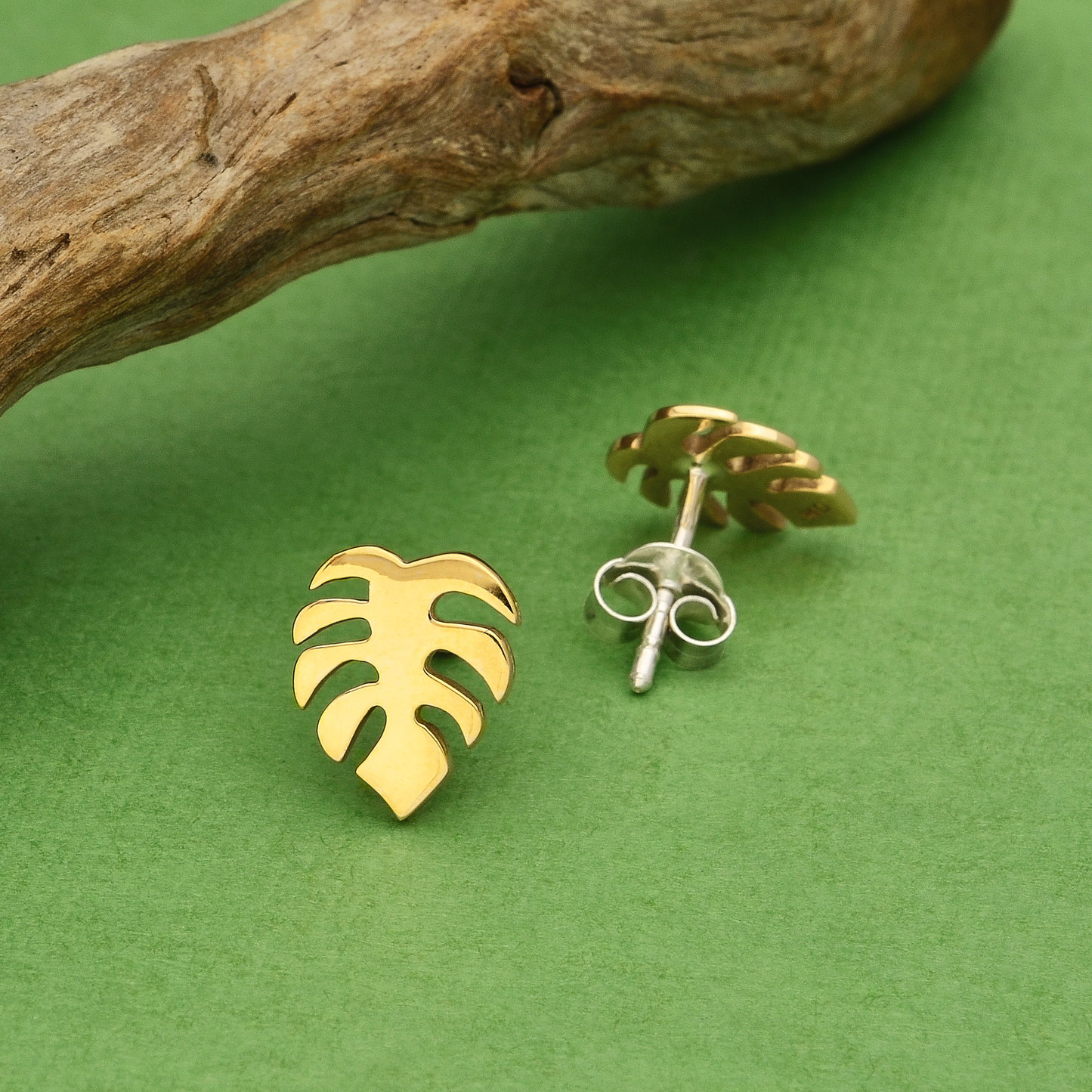 Nina Designs | Monstera Stud Earrings