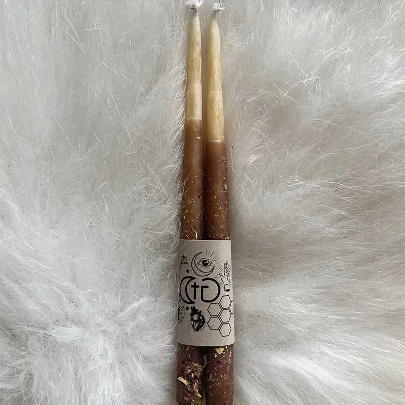 Natural beeswax ritual candles