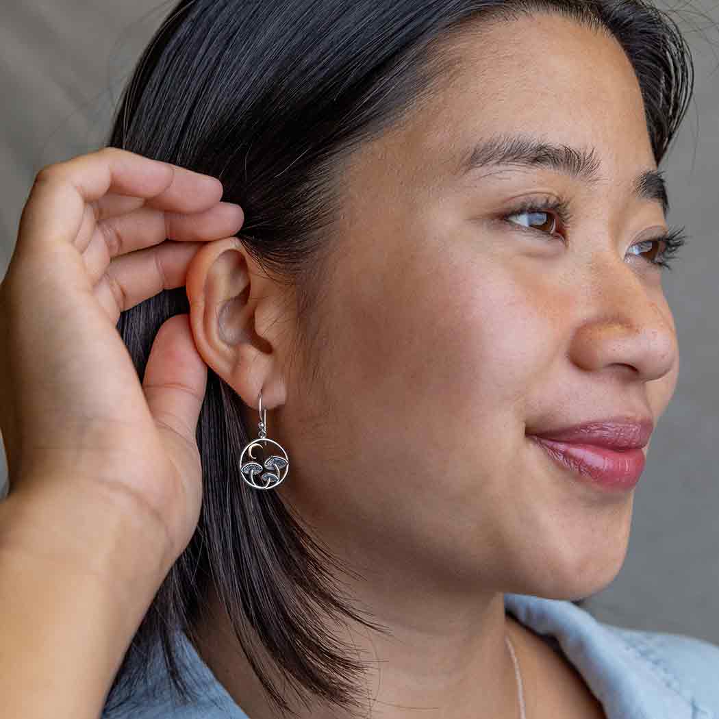Mushroom Circle Dangle Earrings