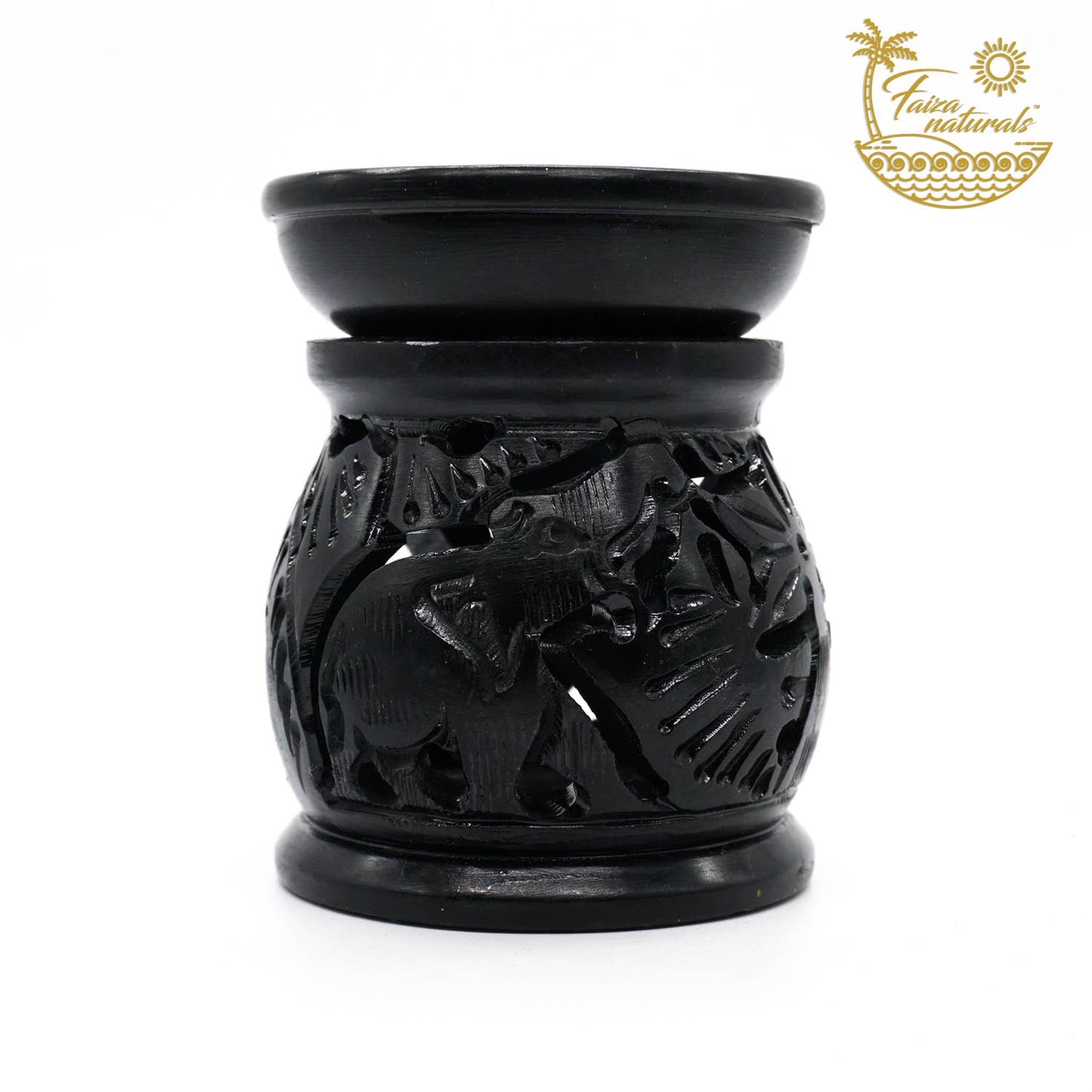 Black Elephant Sandstone Burner (Hand Carved)