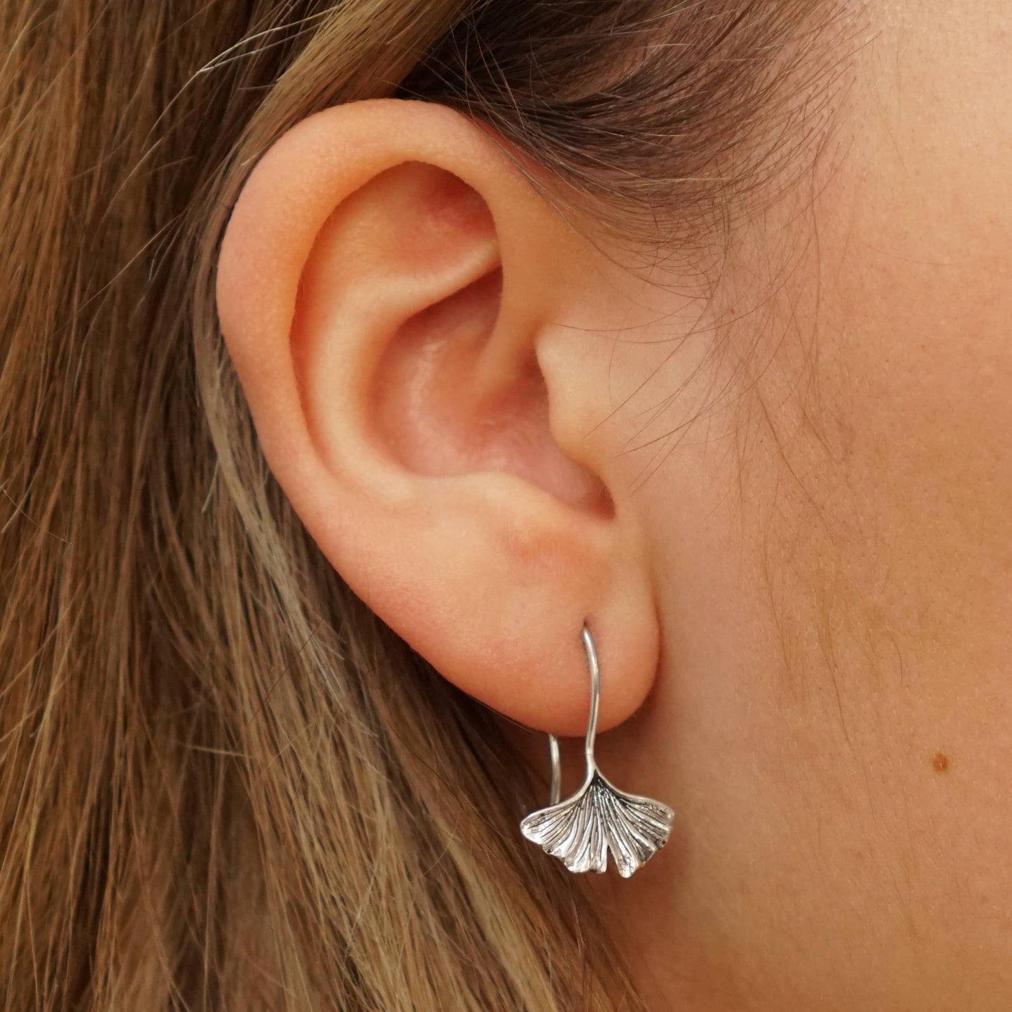 Ginkgo Leaf Dangle Earrings