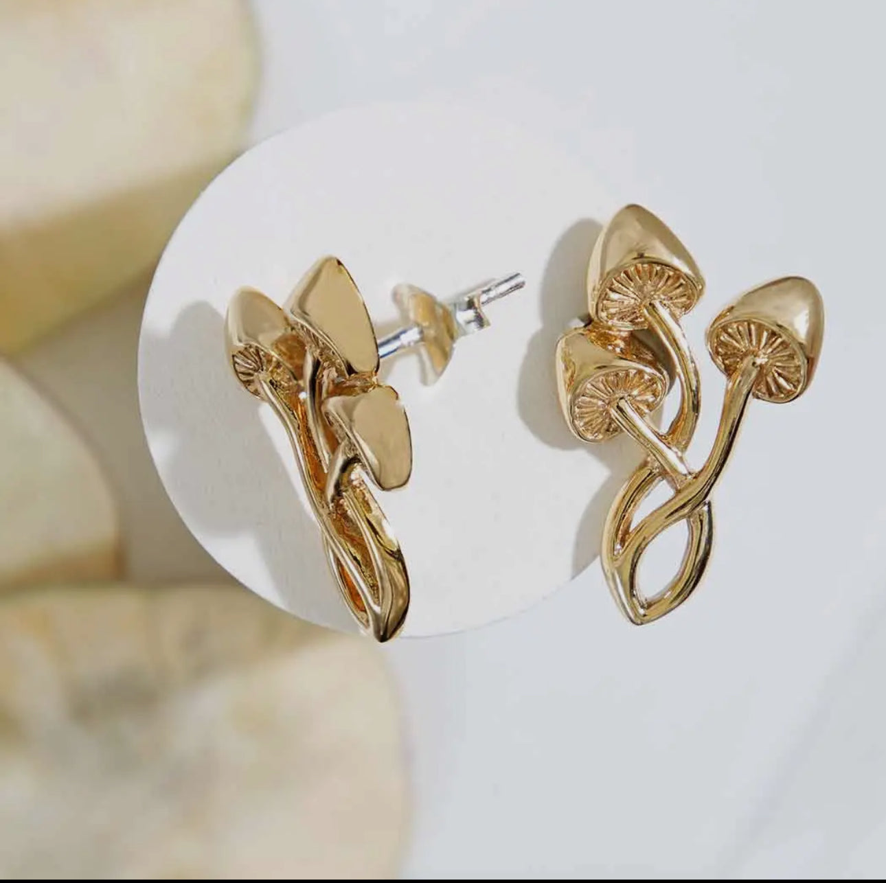 Mushroom Trio Stud Earrings
