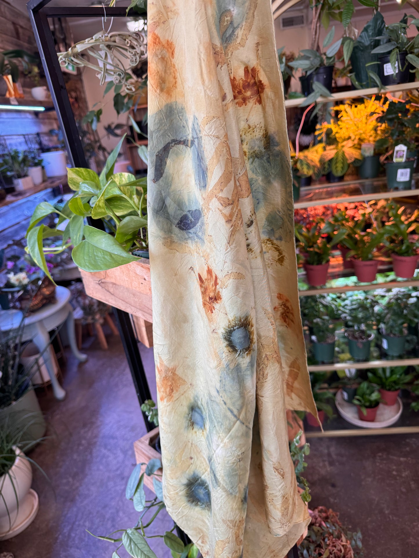 Botanically Dyed Silk Scarfs Square