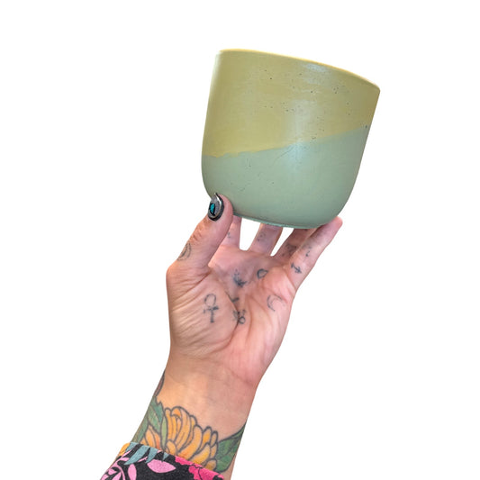 Chartreuse + Olive Tulip Planter 4”