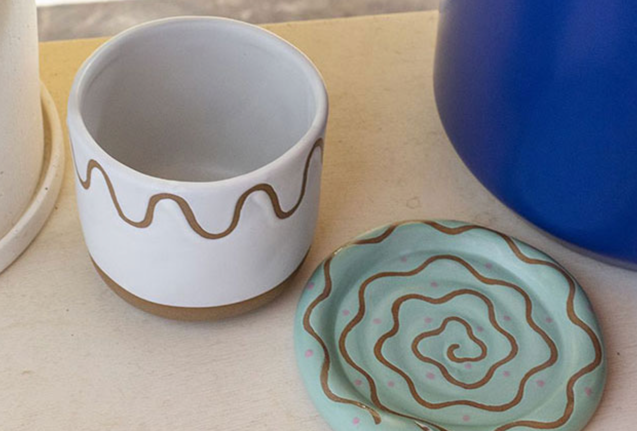 Ceramic Snake Pot + Saucer