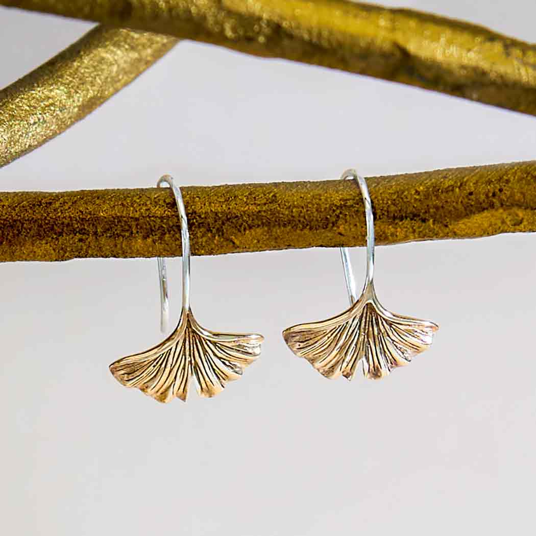 Ginkgo Leaf Dangle Earrings