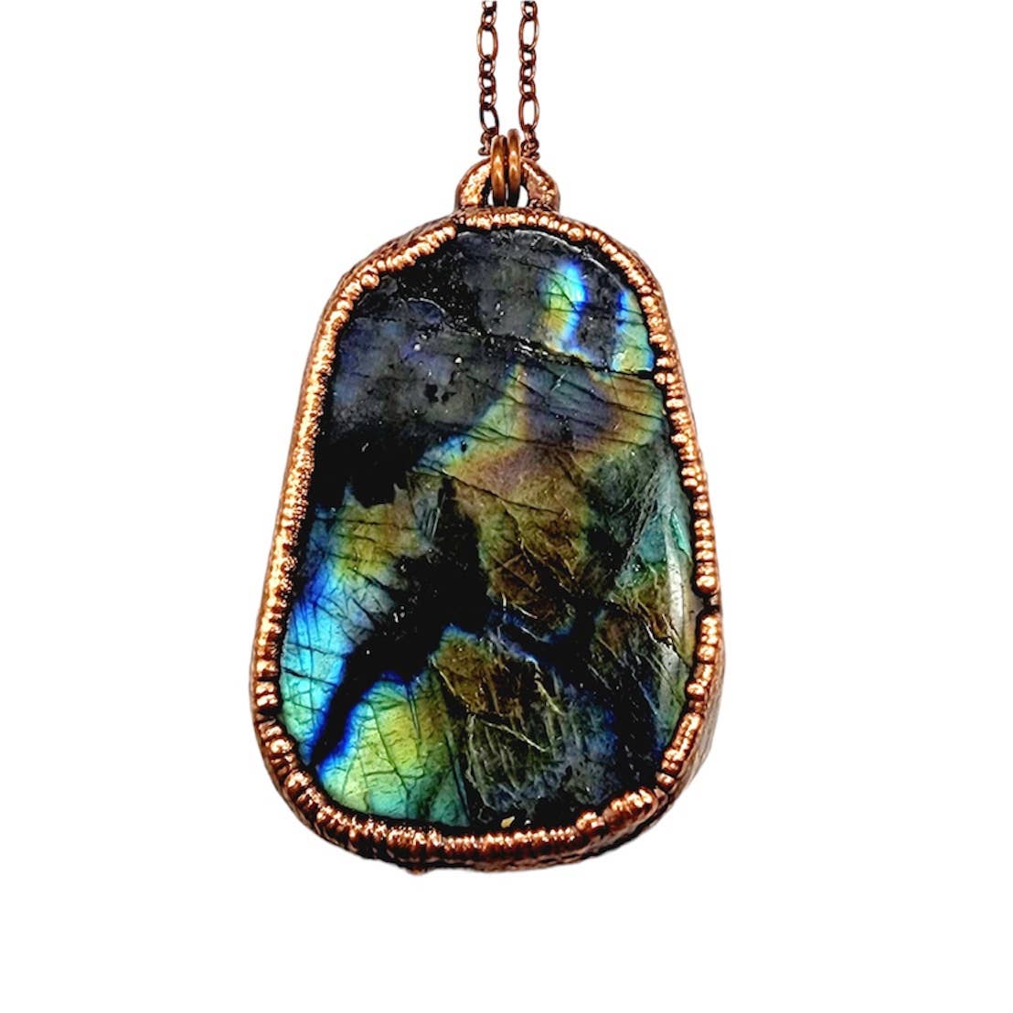 Labradorite Carved Dragon Necklace