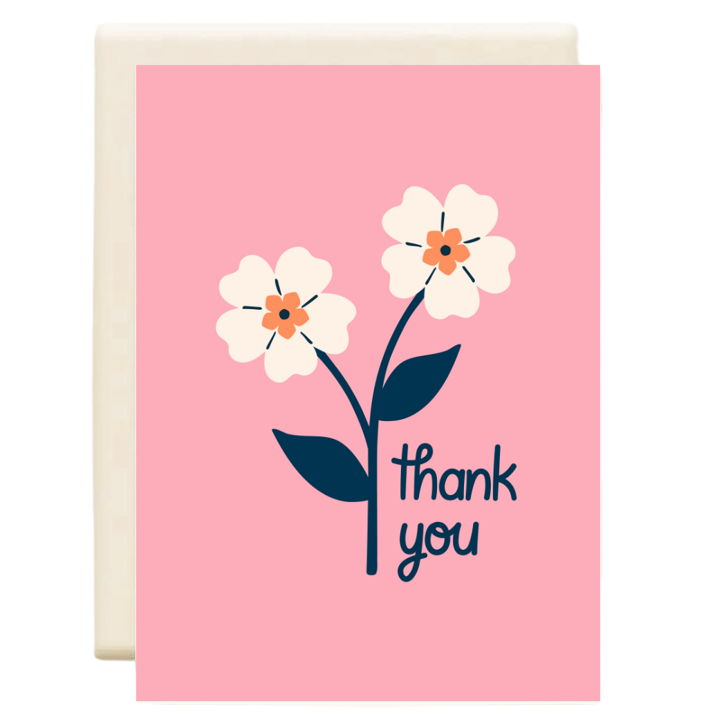 Primroses Pink Thank You Card