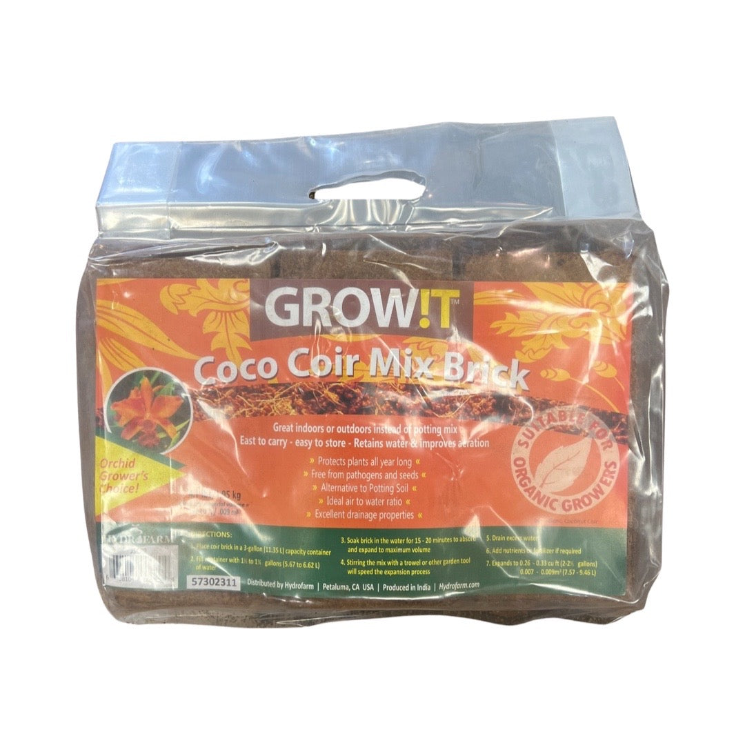 Coco Coir Brick Growit 3pk