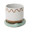 Ceramic Snake Pot + Saucer