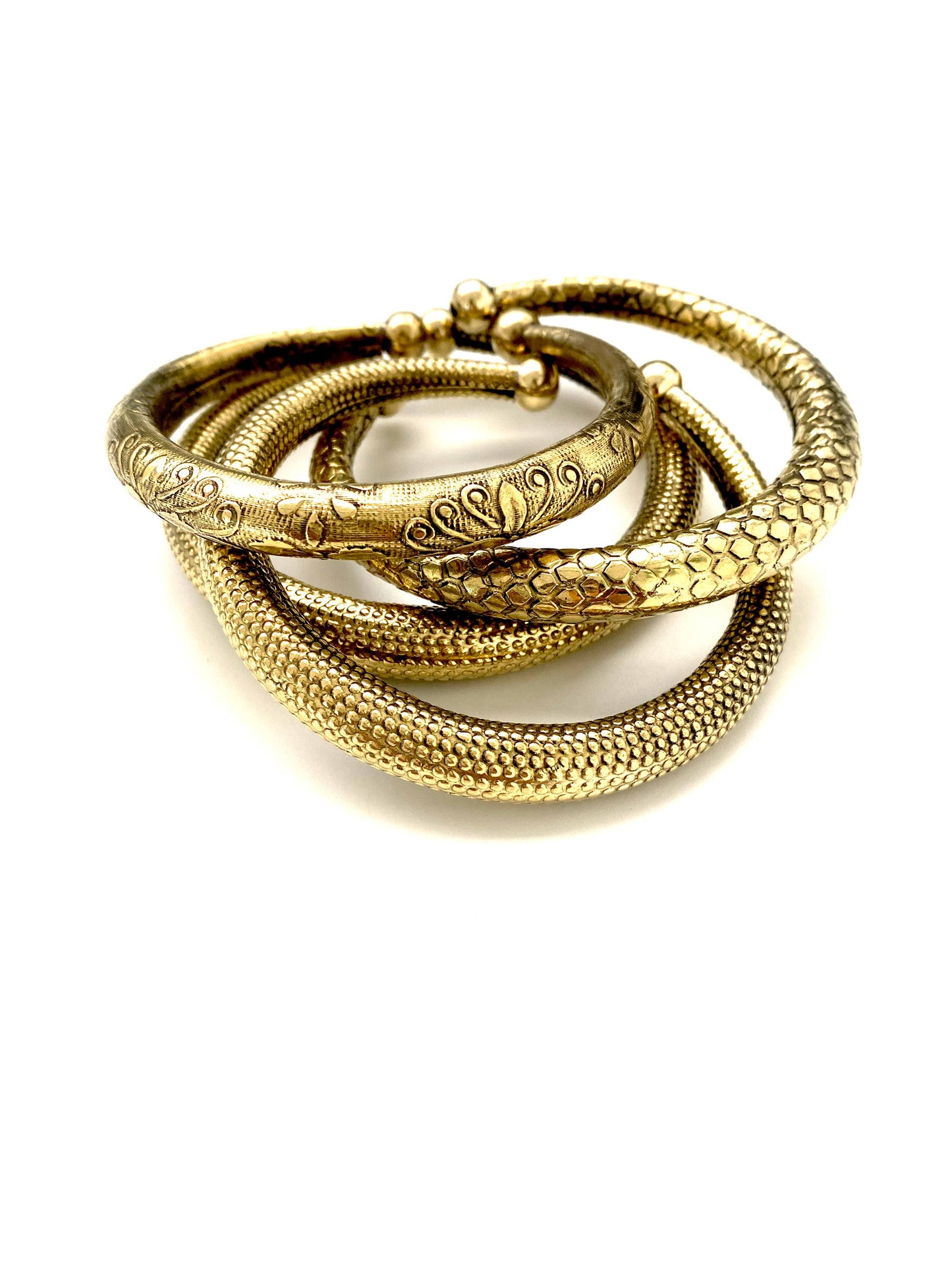 Vintage Etched Brass Cuff