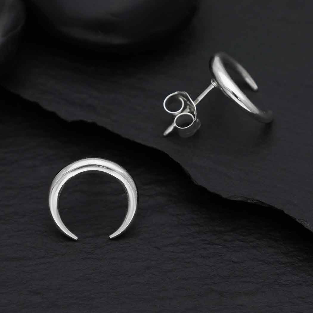 Crescent Moon Stud Earrings