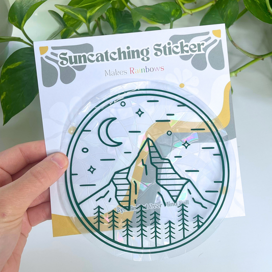 Mountain + Forest Suncatcher Sticker