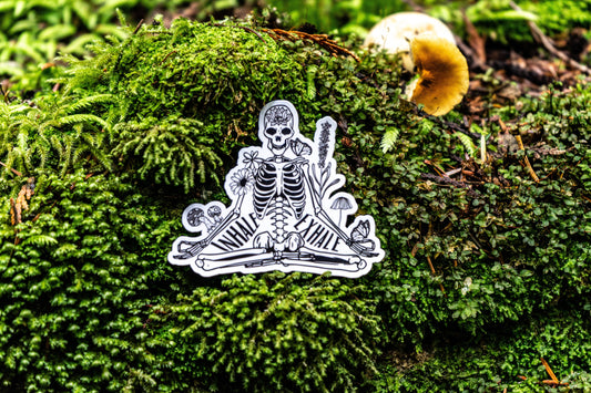 Sticker Meditating Skeleton