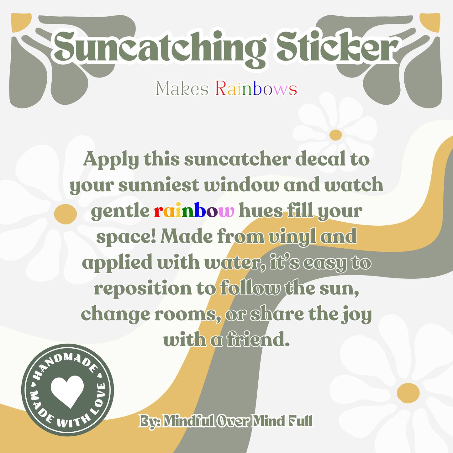 Floral Moon Suncatcher Sticker