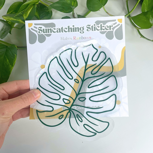 Monstera Leaf Suncatcher Sticker