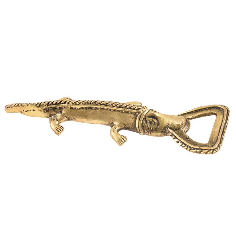 Brass Bottle Opener Crocodile