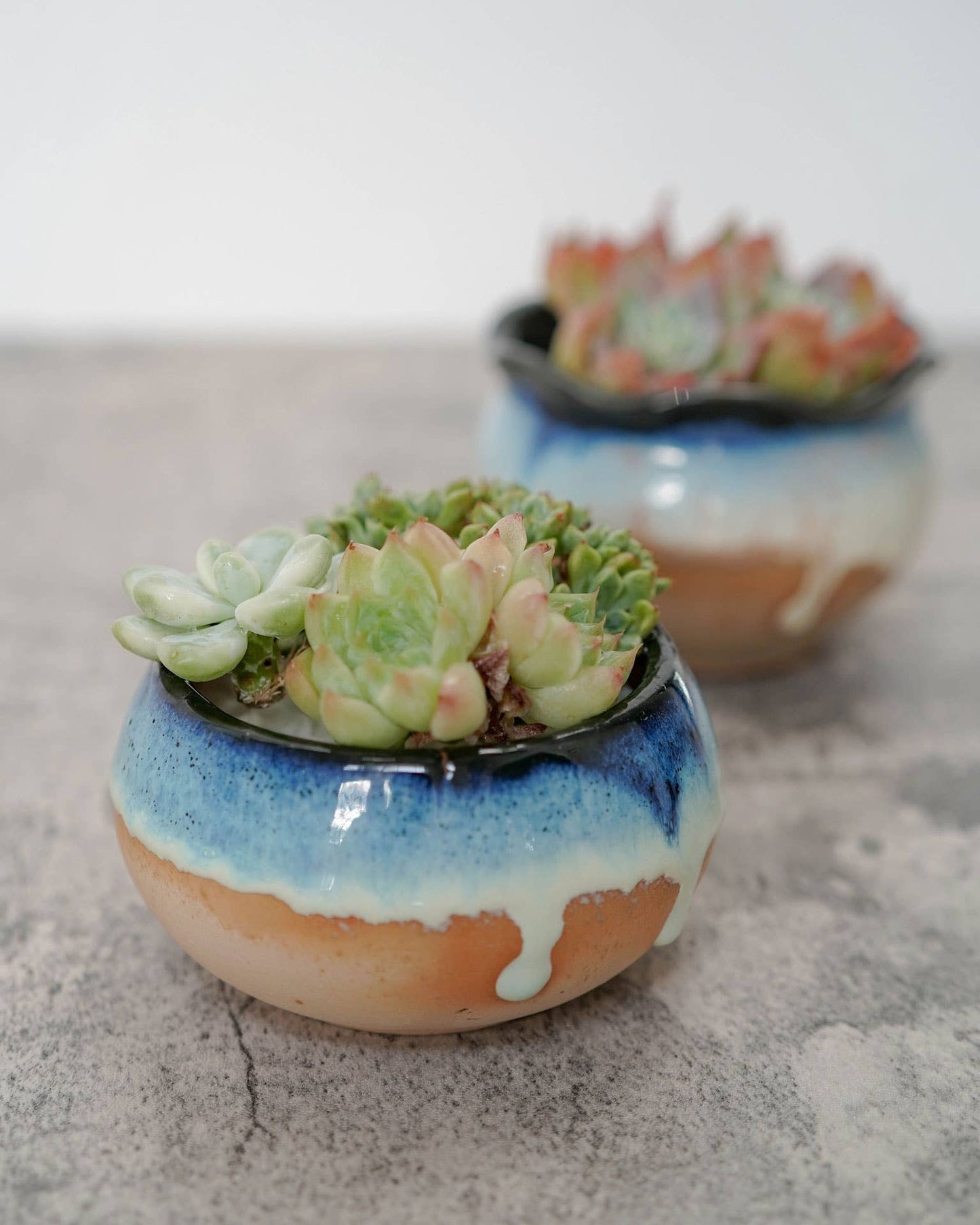 Ceramic Navy Drip Pot