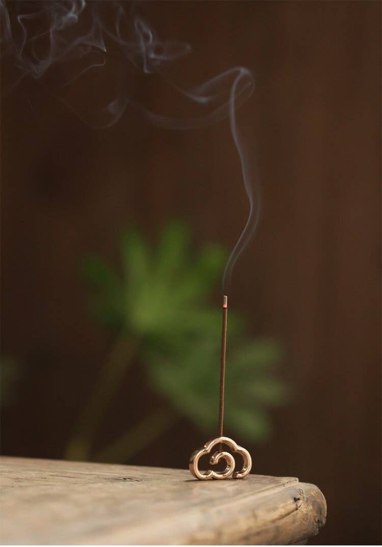 Mini Golden Cloud Incense Holder Set