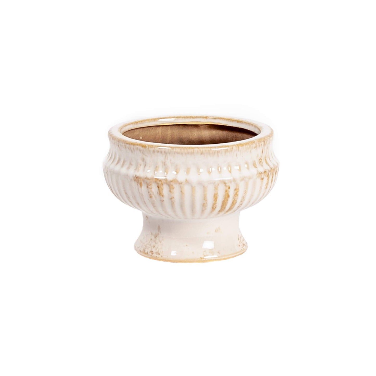 SMALL ANTIQUE FINISH CERAMIC URN