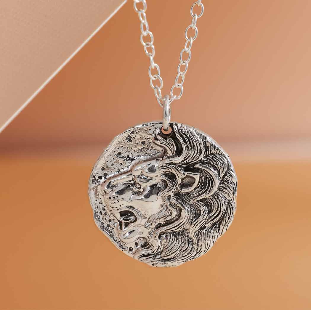 Ancient Lion Head Coin Necklace