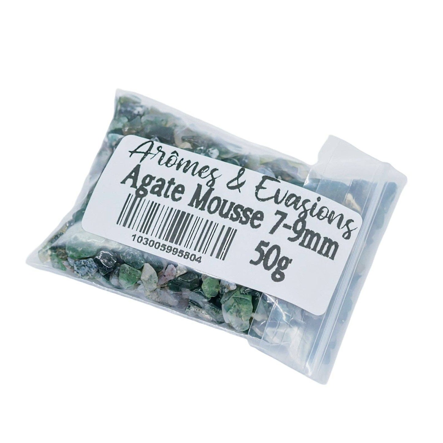 Stone - Tumbled Chips - Moss Agate - 7 to 9mm