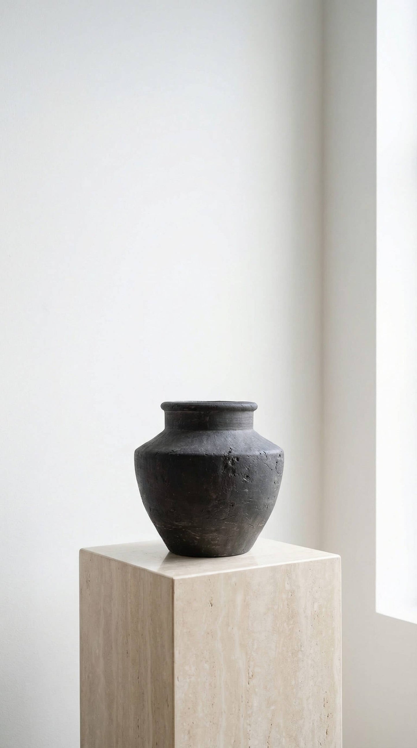 Vase Black Terracotta Flared Neck