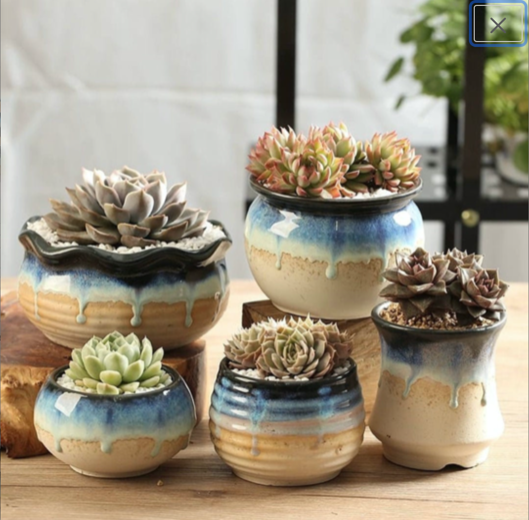 Ceramic Navy Drip Pot