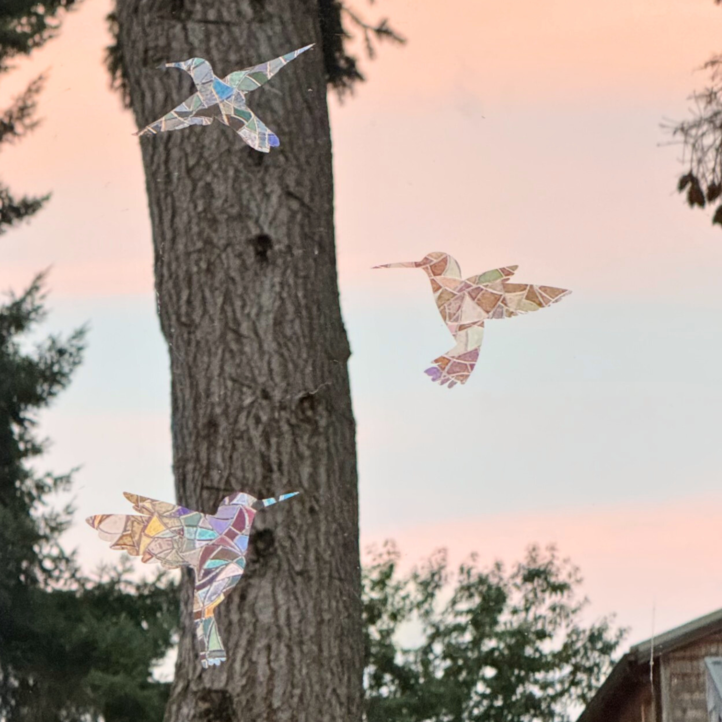 Hummingbird Suncatcher Stickers