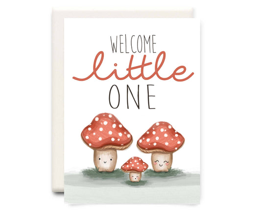 Welcome Little One Mushrooms Card
