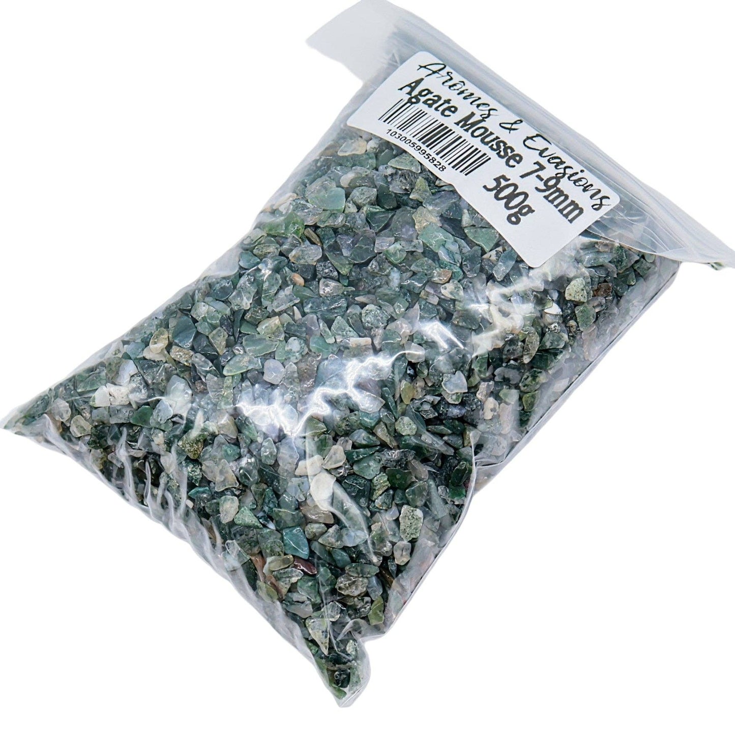 Stone - Tumbled Chips - Moss Agate - 7 to 9mm