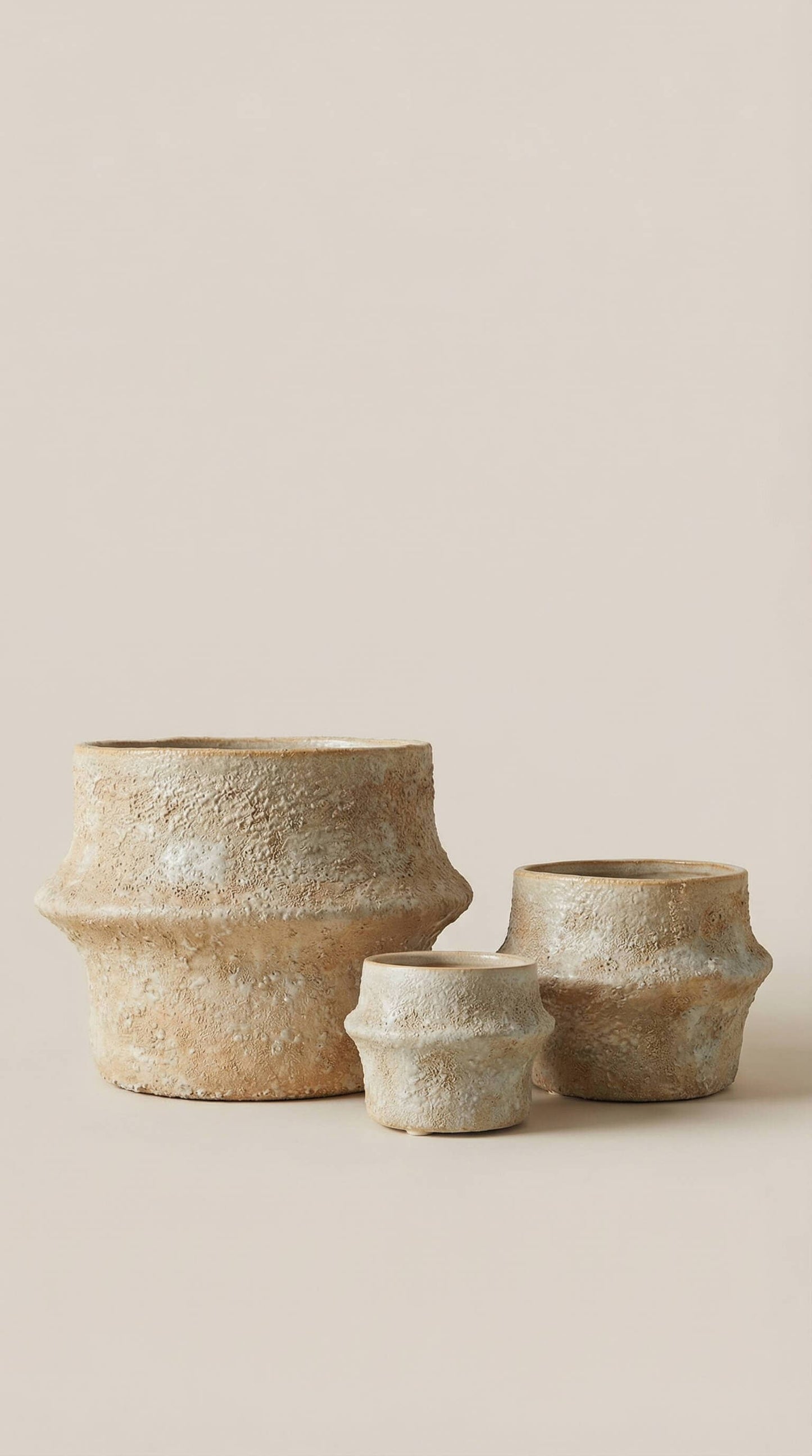 Ceramic Planter Pot, Textured with Drainage - Solene