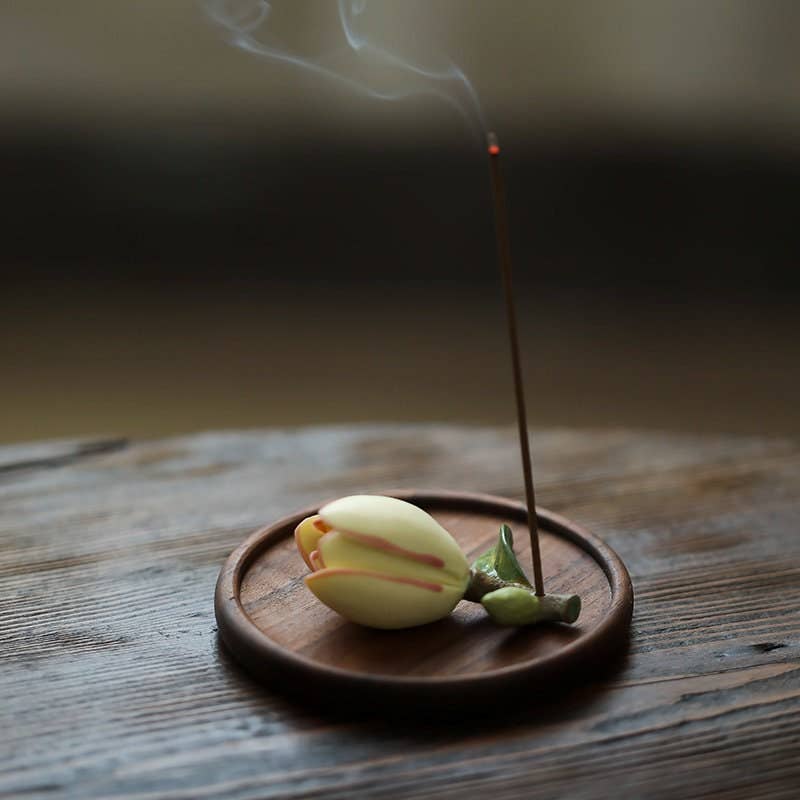 Ceramic Flower Incense Holder Set