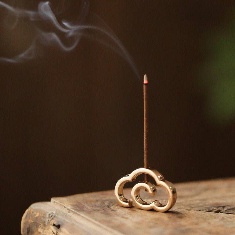 Mini Golden Cloud Incense Holder Set