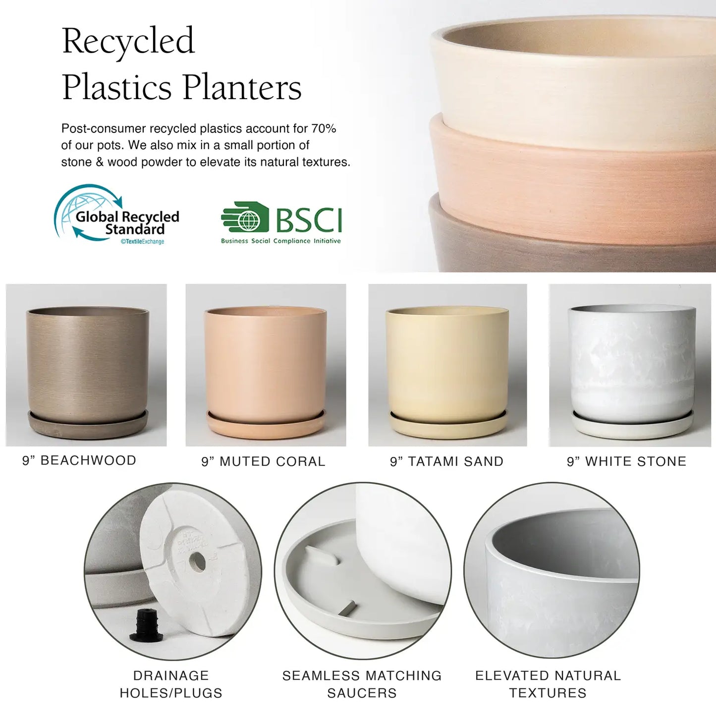 Kanso | Cyclinder Pot & Saucer