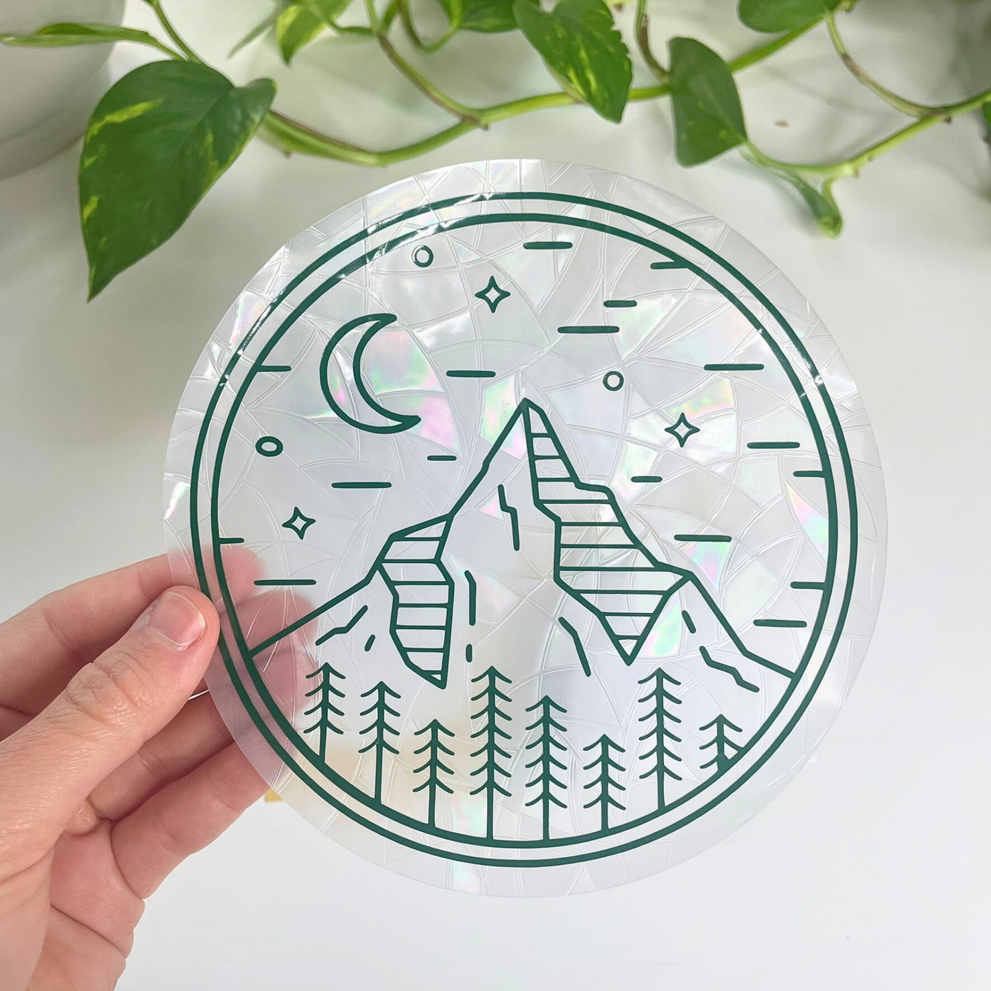 Mountain + Forest Suncatcher Sticker