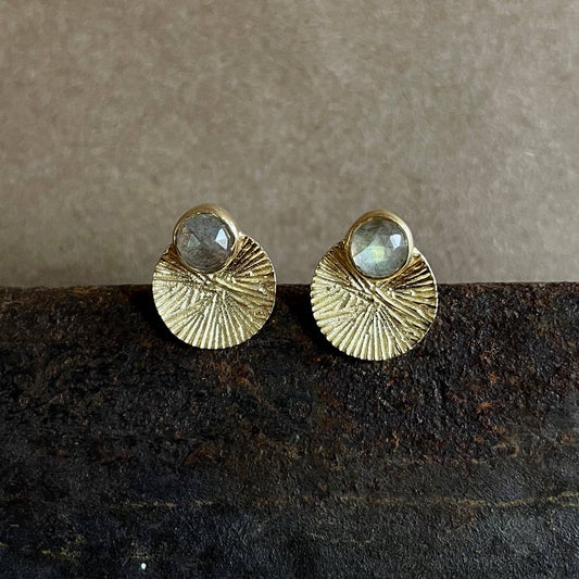 Dìon Earrings | Labradorite & Gold