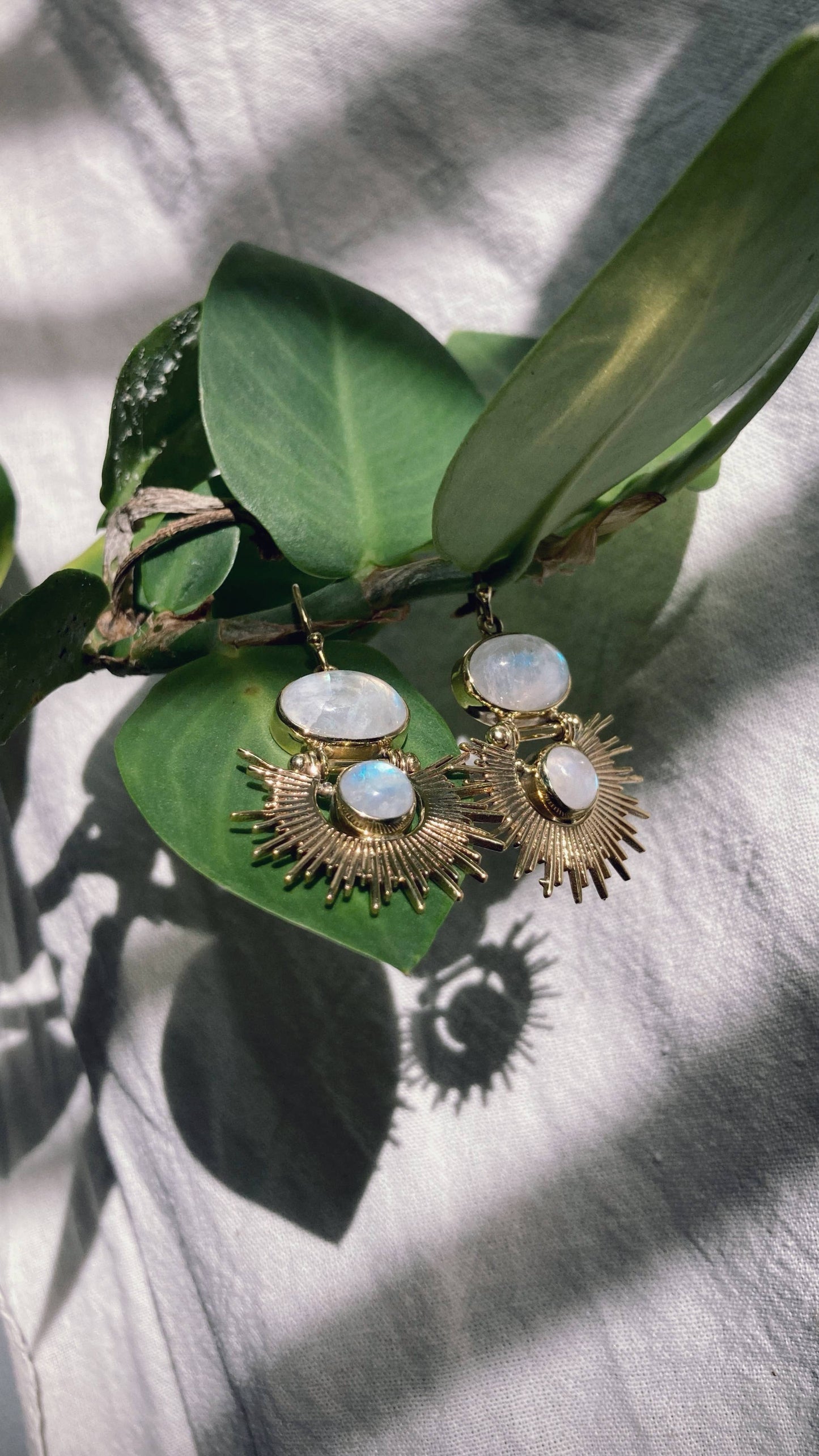 MEKAR Blossom Moonstone Earrings