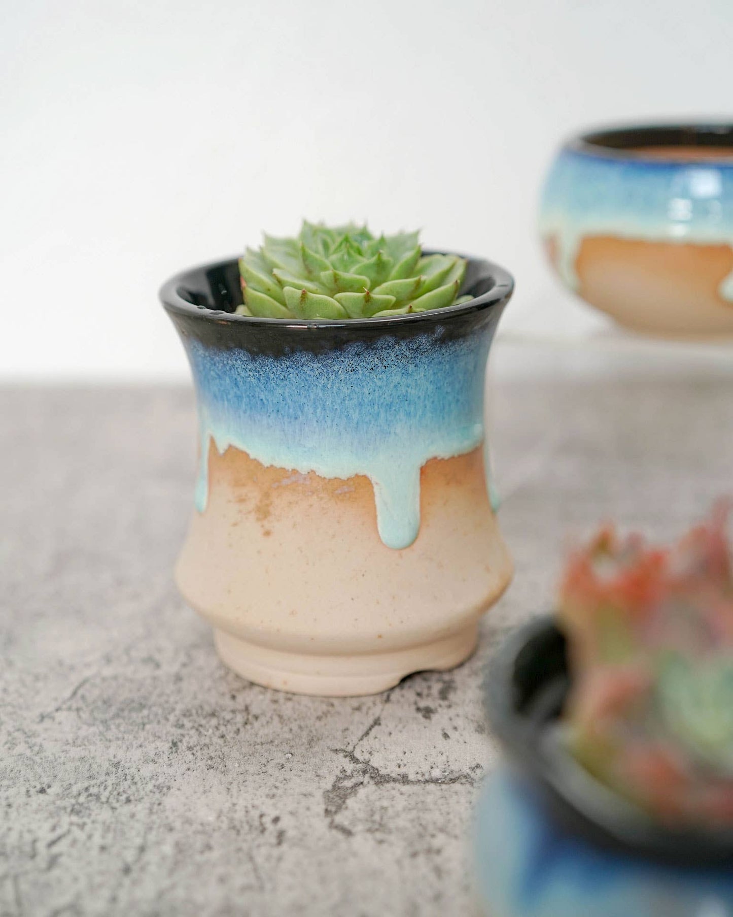 Ceramic Navy Drip Pot