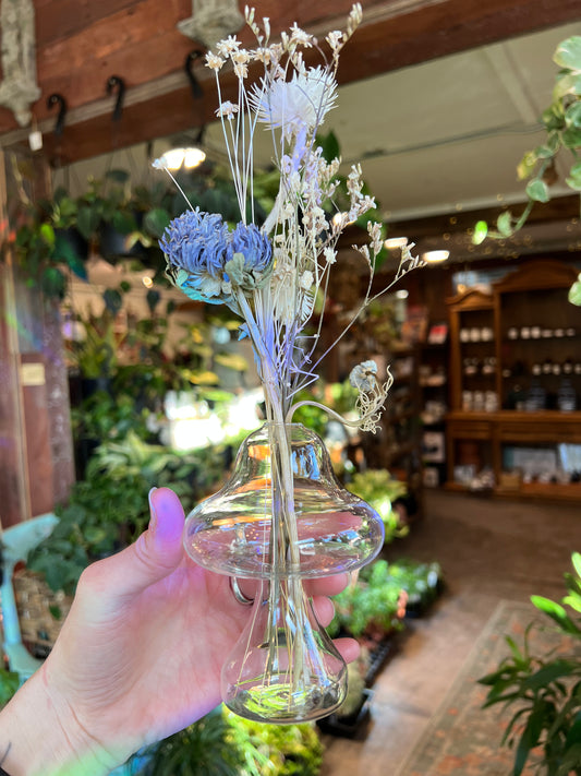 Glass Mushroom Bud Vase