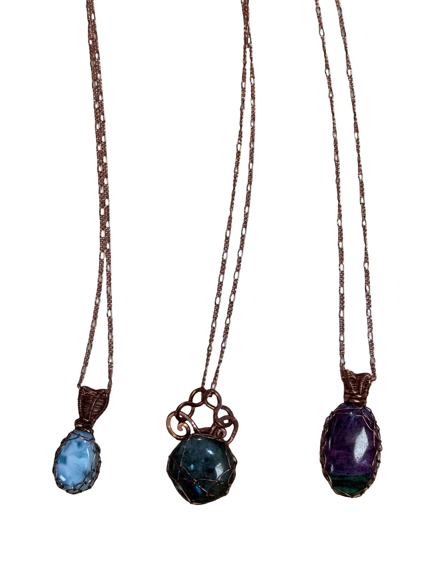 Copper Wire Wrap Necklaces