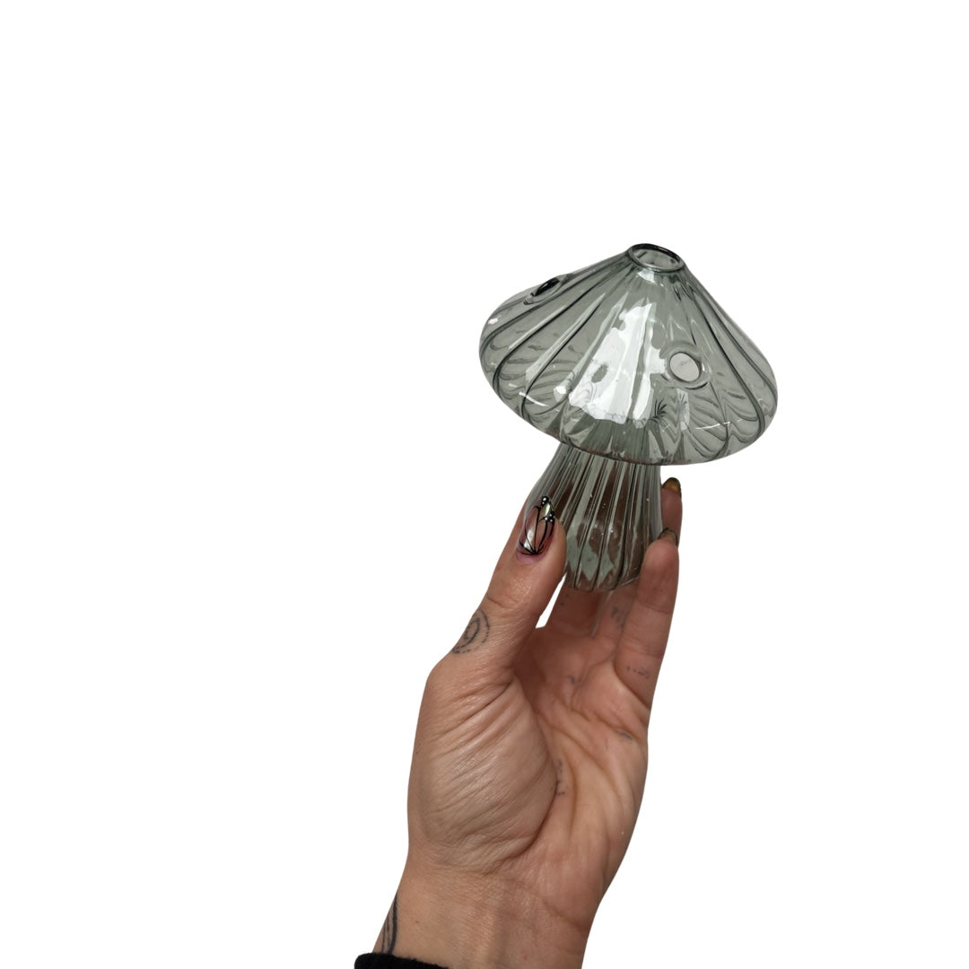 Glass Mushroom Bud Vase