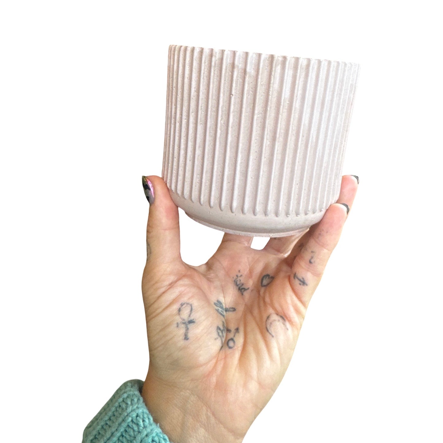 Ridged Concrete Planters