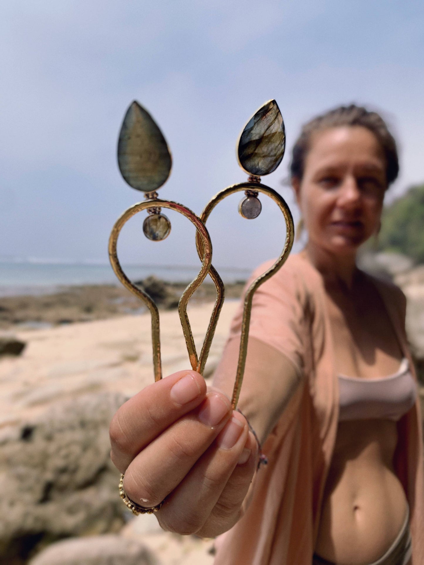 Labradorite Hair Pin