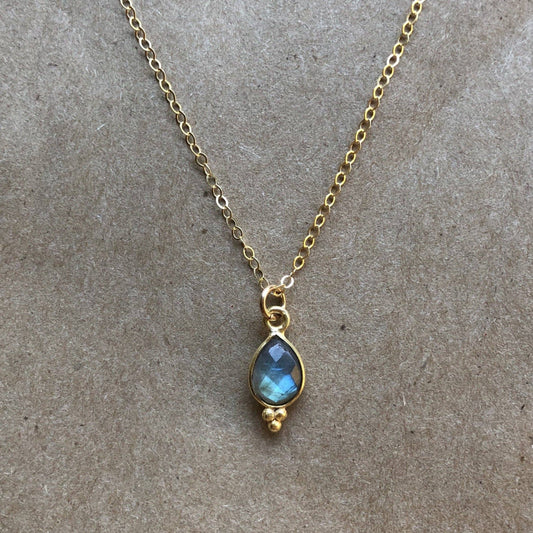Rise Necklace | Labradorite & Gold