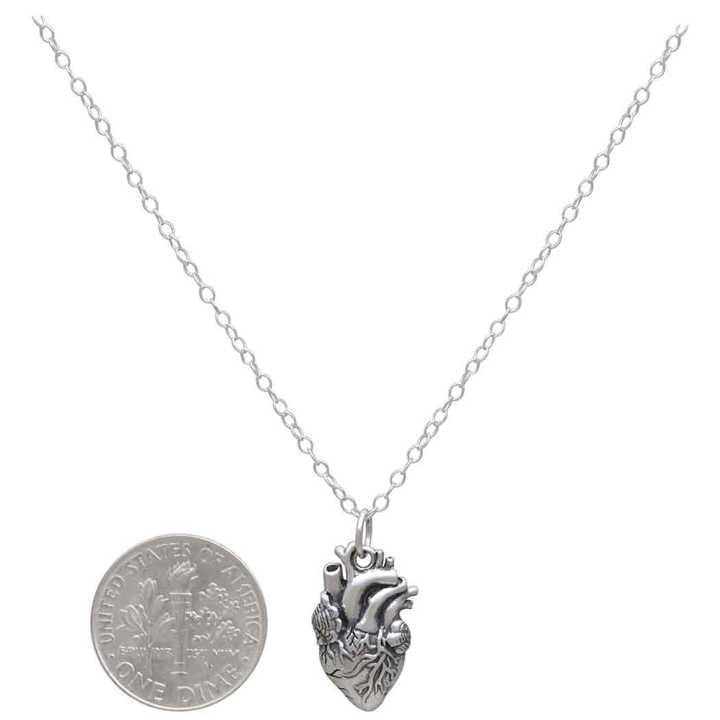 Anatomical Heart Necklace 18 Inch